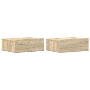 vidaXL Tables de chevet flottantes 2 pcs Ch&ecirc;ne sonoma Bois ing&eacute;nierie