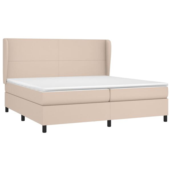 vidaXL Sommier &agrave; lattes de lit avec matelas Cappuccino 200x200 cm