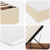 vidaXL Lit avec rangement et matelas Cr&egrave;me 90 x 190 cm Polyester