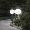 vidaXL Bornes lumineuses avec d&eacute;tecteur et prise lot de 3 80 cm acier inoxydable IP44