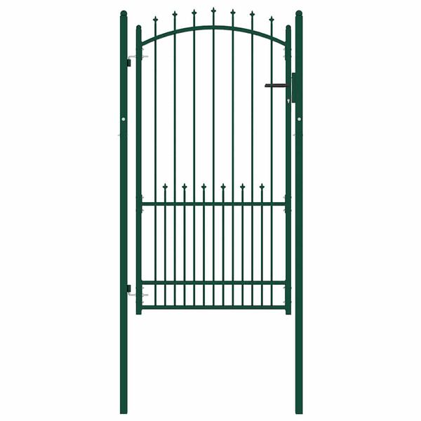 vidaXL | Porte de Clôture | Vert 100 x 175 cm Acier peint par poudre