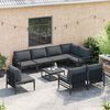 vidaXL Ensemble de canapé de jardin avec coussin 8 pcs Noir Acier