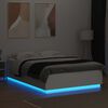 vidaXL Cadre de lit avec LED sans matelas blanc 150x200 cm
