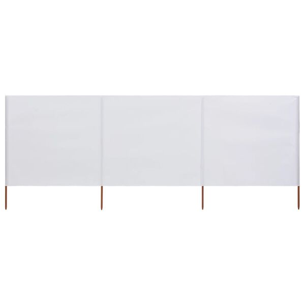 vidaXL Paravent 3 panneaux Tissu 400 x 160 cm Blanc sable