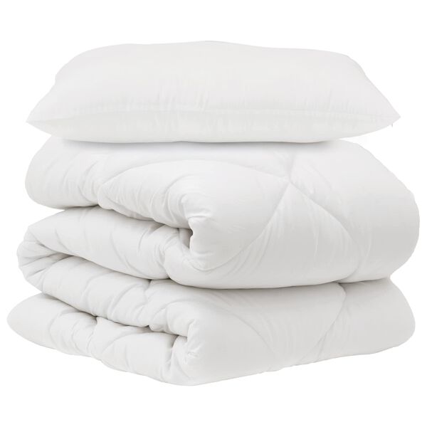 vidaXL Ensemble de Duvet avec oreiller 2 pcs Blanc Microfibre