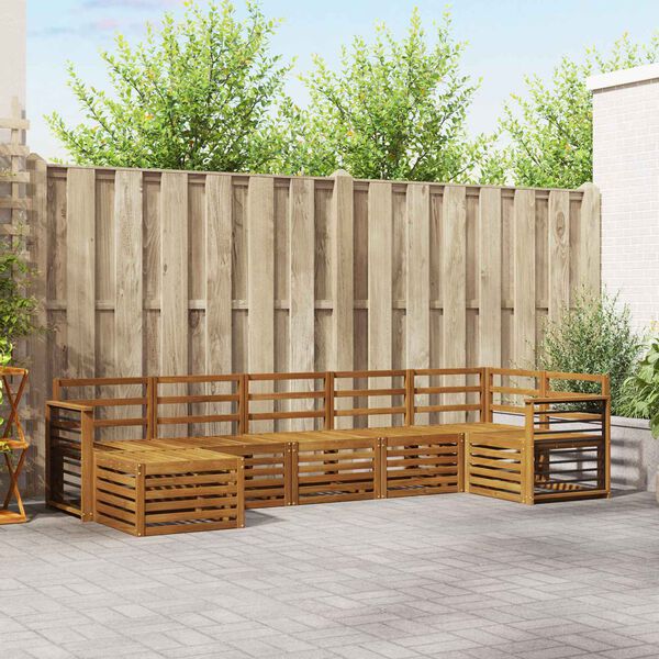 vidaXL Ensembles de canap&eacute;s 7 pcs Naturel Bois d'Acacia Massif