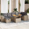 vidaXL Salon de jardin avec coussins 5 pcs beige r&eacute;sine tress&eacute;e acacia