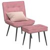 vidaXL Chaise de relaxation avec tabouret Rose Velours
