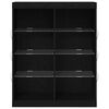 vidaXL Buffet LED Ch&ecirc;ne noir 41 x 37 x 100 cm Bois d'ing&eacute;nierie