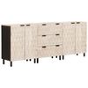 vidaXL Buffet 3 pcs Finition Lavage Blanc 180 x 33 x 75 cm