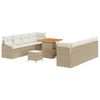 vidaXL Ensemble de canap&eacute; de jardin 11 pcs Beige polyrotin