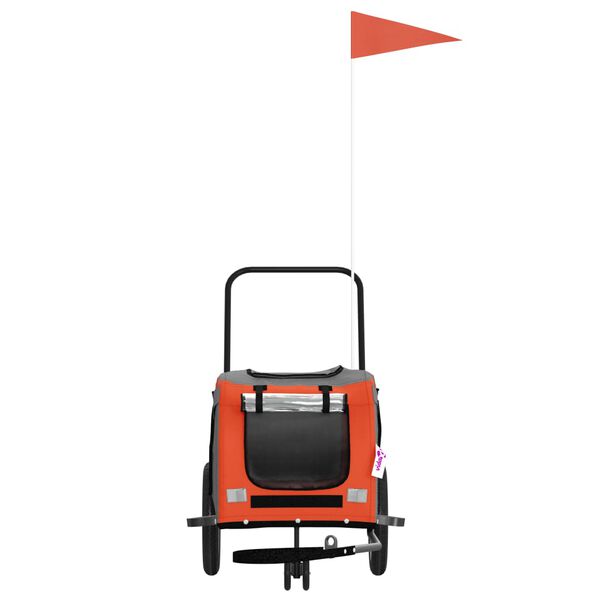 vidaXL Remorque de vélo pour animaux de compagnie orange et noir