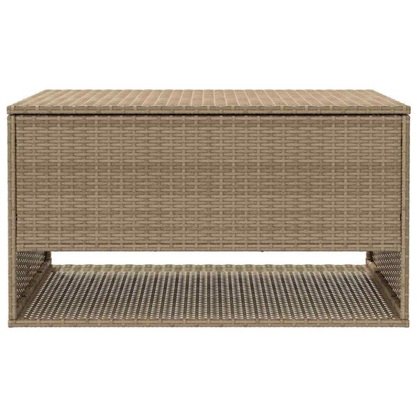 vidaXL Coffre à coussins d'extérieur beige 100x55x55,5 cm polyrotin