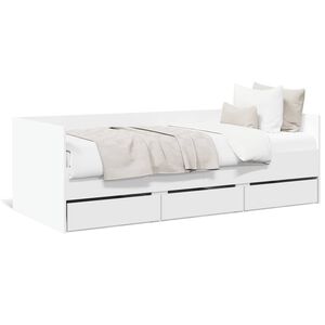 vidaXL Lit de jour avec tiroirs sans matelas blanc 100x200 cm