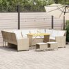 vidaXL Salon de jardin avec coussins 4 pcs beige r&eacute;sine tress&eacute;e