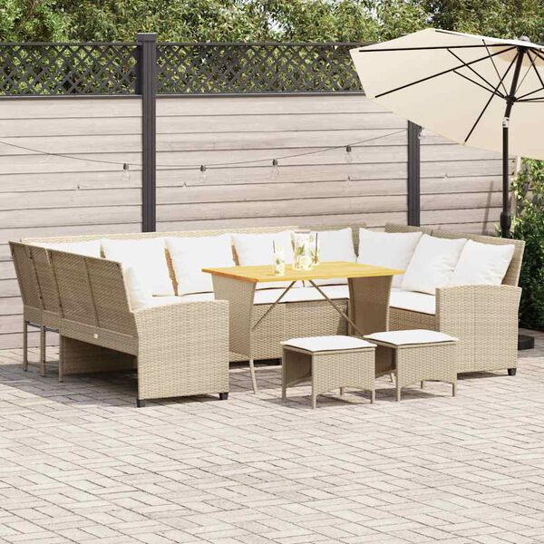 vidaXL Salon de jardin avec coussins 4 pcs beige r&eacute;sine tress&eacute;e