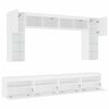 vidaXL Ensemble de meubles TV muraux 8 pcs avec lumi&egrave;res LED blanc