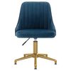 vidaXL Chaise pivotante de salle &agrave; manger Bleu Velours
