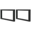 vidaXL Supports d'&eacute;tag&egrave;res pour lavabo 2 pcs noir rectangulaire acier