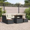 vidaXL Ensemble de canapé de jardin 7 pcs Noir Poly rotin