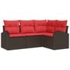 vidaXL Ensemble de canap&eacute; de jardin Marron polyrotin