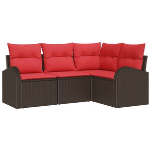 vidaXL Ensemble de canap&eacute; de jardin Marron polyrotin