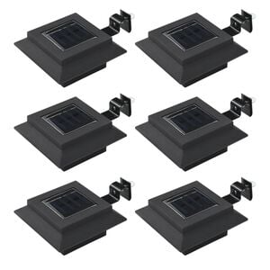 vidaXL Lampe solaire &agrave; LED carr&eacute;e d'ext&eacute;rieur 6 pcs 12 cm Noir
