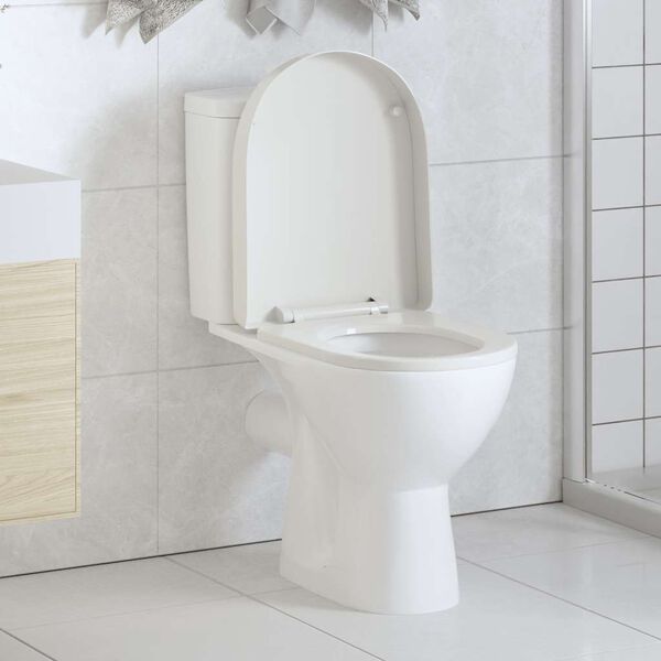 vidaXL Abattant WC à fermeture en douceur Blanc Carré