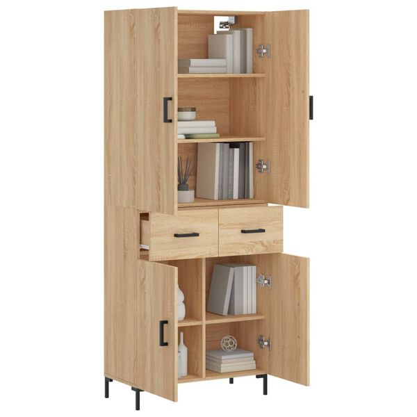 vidaXL Buffet haut Ch&ecirc;ne sonoma 69,5x34x180 cm Bois d'ing&eacute;nierie
