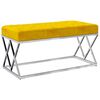 vidaXL Banc Jaune moutarde Velours et acier inoxydable