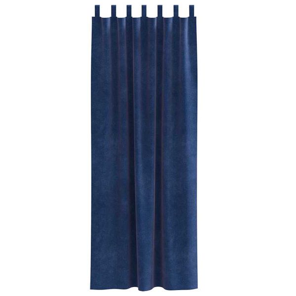 vidaXL Rideaux occultants 2 pcs Bleu fonc&eacute; 140 x 260 cm Velours