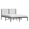 vidaXL Cadre de lit m&eacute;tal sans matelas avec t&ecirc;te de lit noir 120x200cm