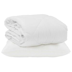 vidaXL Duvet d'&eacute;t&eacute; simple avec oreiller 2 pcs Blanc Microfibre