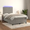 vidaXL Sommier &agrave; lattes de lit avec matelas LED gris clair 120x190 cm