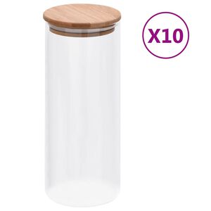 vidaXL Pot en Verre 10 pcs Transparent 8,5 x 8,5 x 21,5 cm Verre
