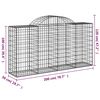 vidaXL Paniers à gabions arqués 14 pcs 200x50x100/120 cm fer galvanisé