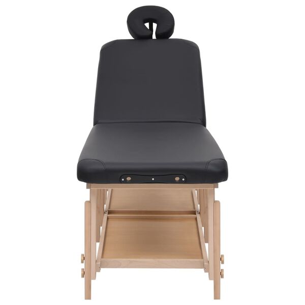 vidaXL Table de massage à 2 zones Noir Similicuir