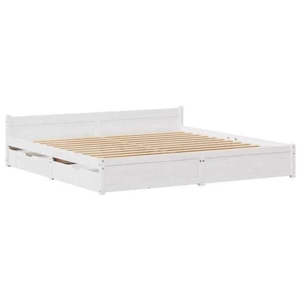 vidaXL Cadre de lit sans matelas blanc 160x200 cm bois de pin massif
