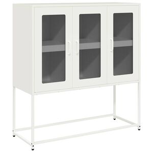 vidaXL Buffet blanc 100,5x39x107 cm acier lamin&eacute; &agrave; froid