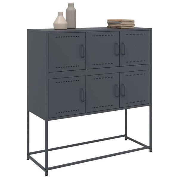 vidaXL Buffet anthracite 100,5x39x107 cm acier