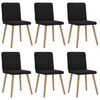 vidaXL Chaises &agrave; manger lot de 6 noir tissu
