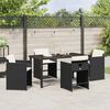 vidaXL Ensemble de salle à manger pour jardin 5 pcs Noir polyrotin