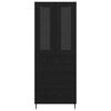 vidaXL Haut Armoire 2 pcs Ch&ecirc;ne noir Bois Agglom&eacute;r&eacute; et Verre