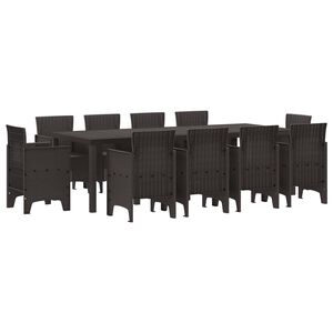 vidaXL Ensemble de salle &agrave; manger pour jardin 11 pcs Marron