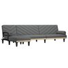 vidaXL Canap&eacute;-lit en forme de L gris fonc&eacute; 260x140x70 cm tissu
