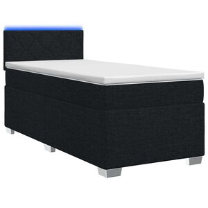 vidaXL Lit de box spring avec matelas et LED Noir 90 x 190 cm Tissu