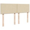 vidaXL Sommier &agrave; lattes de lit avec matelas Cr&egrave;me 140x190 cm Tissu