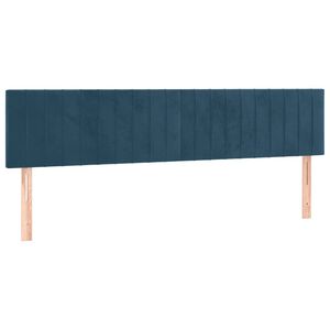 vidaXL T&ecirc;tes de lit Bleu fonc&eacute; 180 x 5 x 78/88 cm Velours