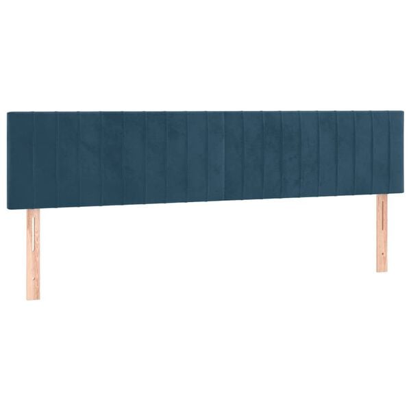 vidaXL T&ecirc;tes de lit 2 pcs Bleu fonc&eacute; 90x5x78/88 cm Velours