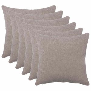 vidaXL Housse de coussin 6 pcs HEERLEN Gris clair 30 x 30 cm Boucl&eacute;